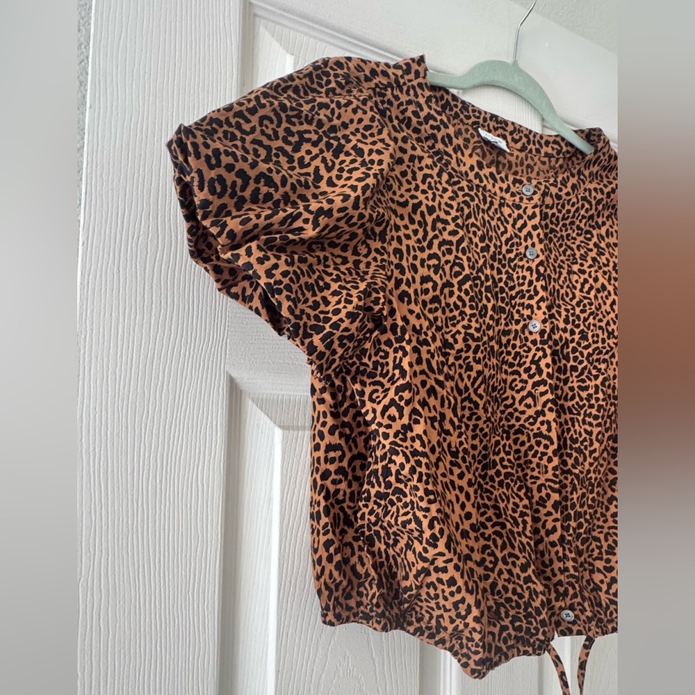 J. Crew Women's Animal Print Button-Up Top - Picture 4 of 7